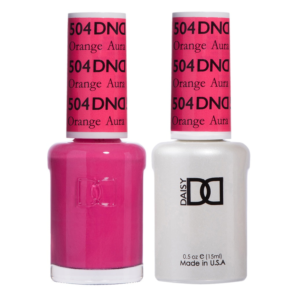 DND Orange Aura #504 Duo Gel Polish and Matching Lacquer Set