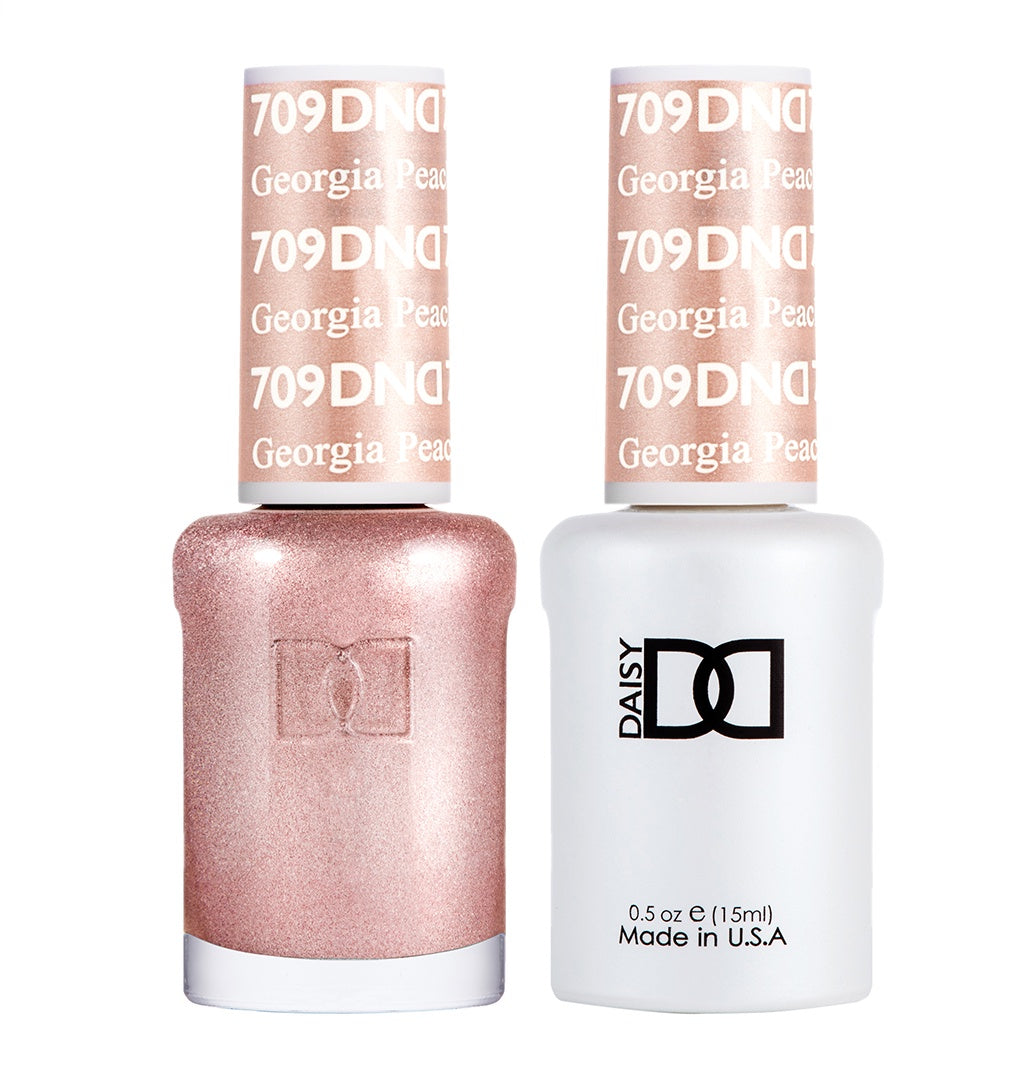 DND Duo Gel Nail Polish and Lacquer Set in Georgia Peach Shade #709
