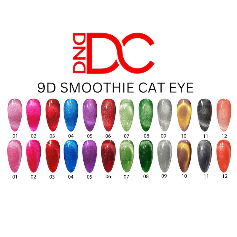 DC Framed 9D Cat Eye Smoothie Color Chart Set 1 - A Complete Sample Color Collection from 01 to 12