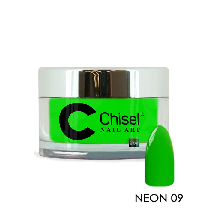 Chisel 2-Ounce Neon Collection 09 Acrylic and Dipping Powder for Stamped Nail Designs