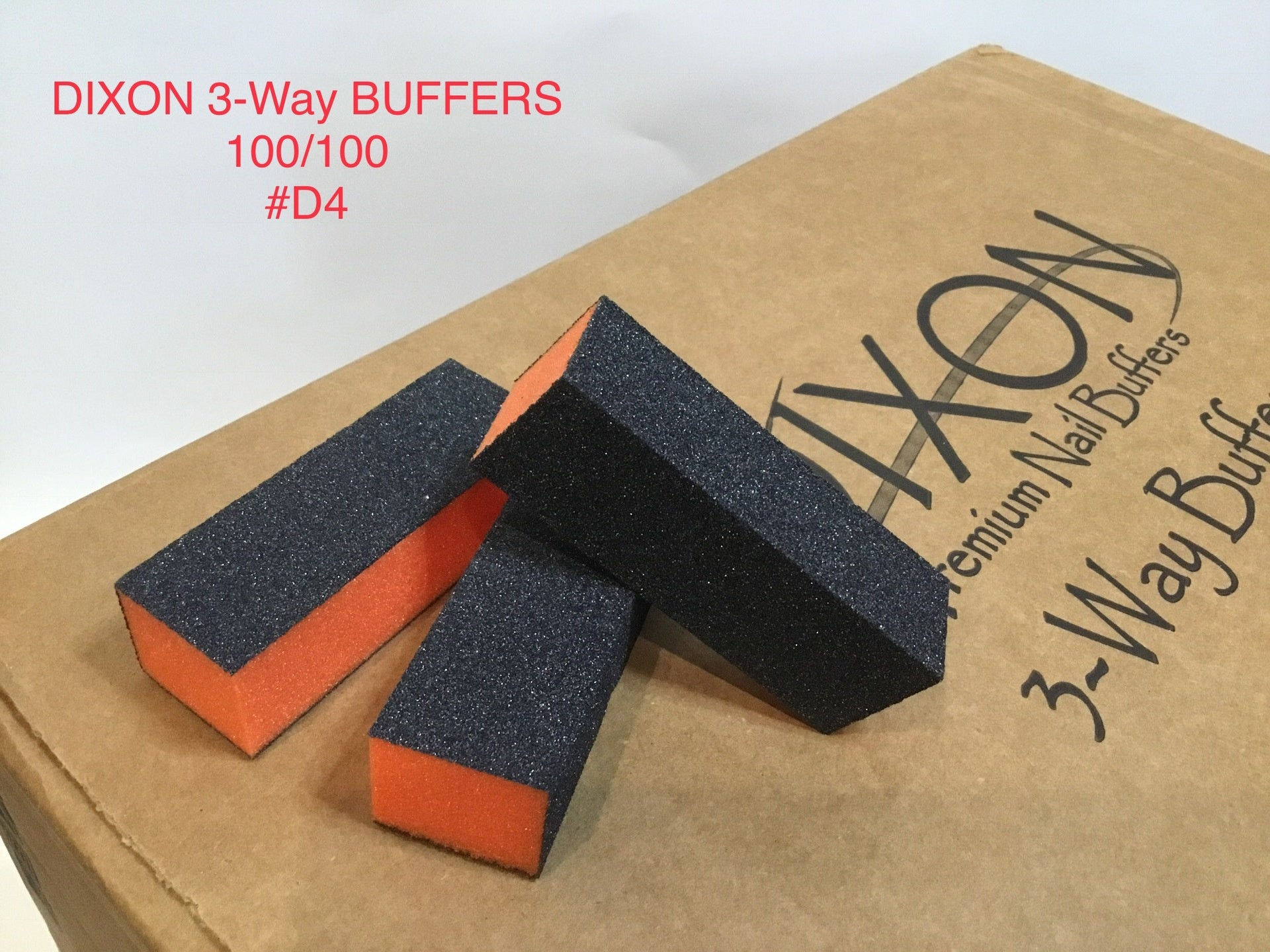 Dixon D04 3-Way Orange & Black Grit 100/100 Buffer - Pack of 500