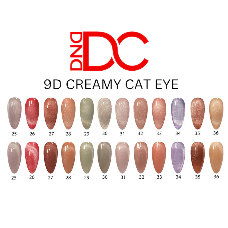 DC 9D Cat Eye Creamy Framed Color Chart Set 3 with Sample Colors 25 - 36