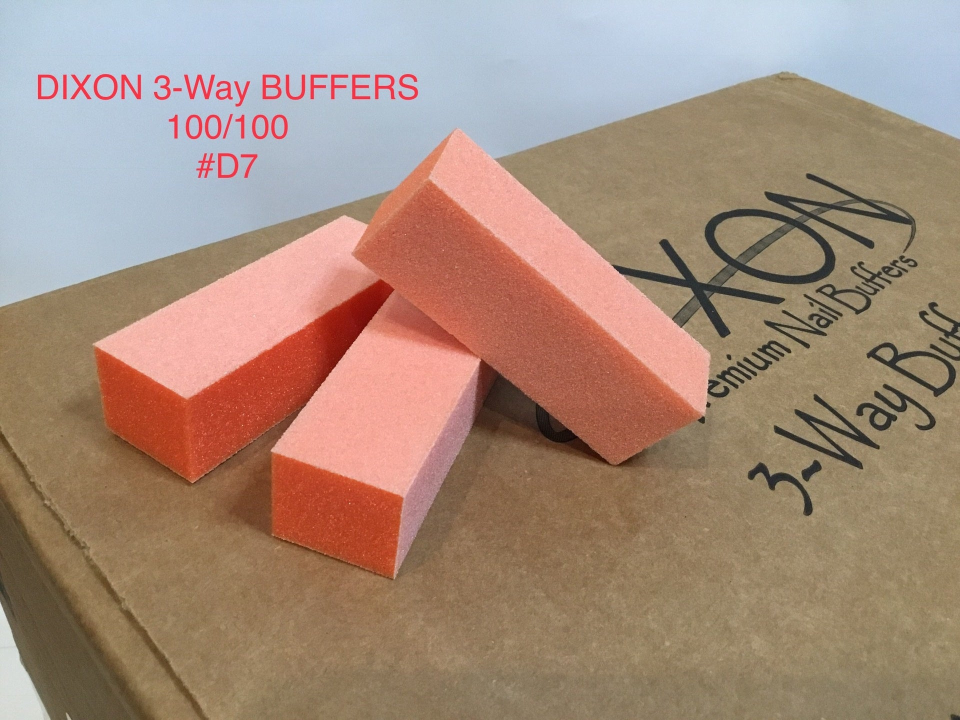 Dixon D07 3-Way Orange & White Grit 100/100 Buffer - 500 Pieces