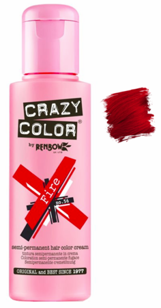 Crazy Color 150ML 5.07 oz Semi - Permanent Fire Red Hair Dye