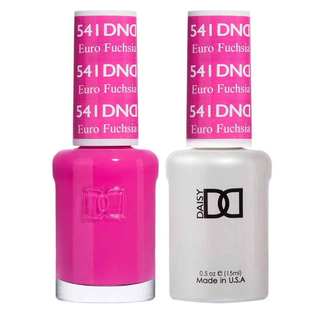 DND Euro Fuchsia #541 Duo Gel Polish and Matching Lacquer Set