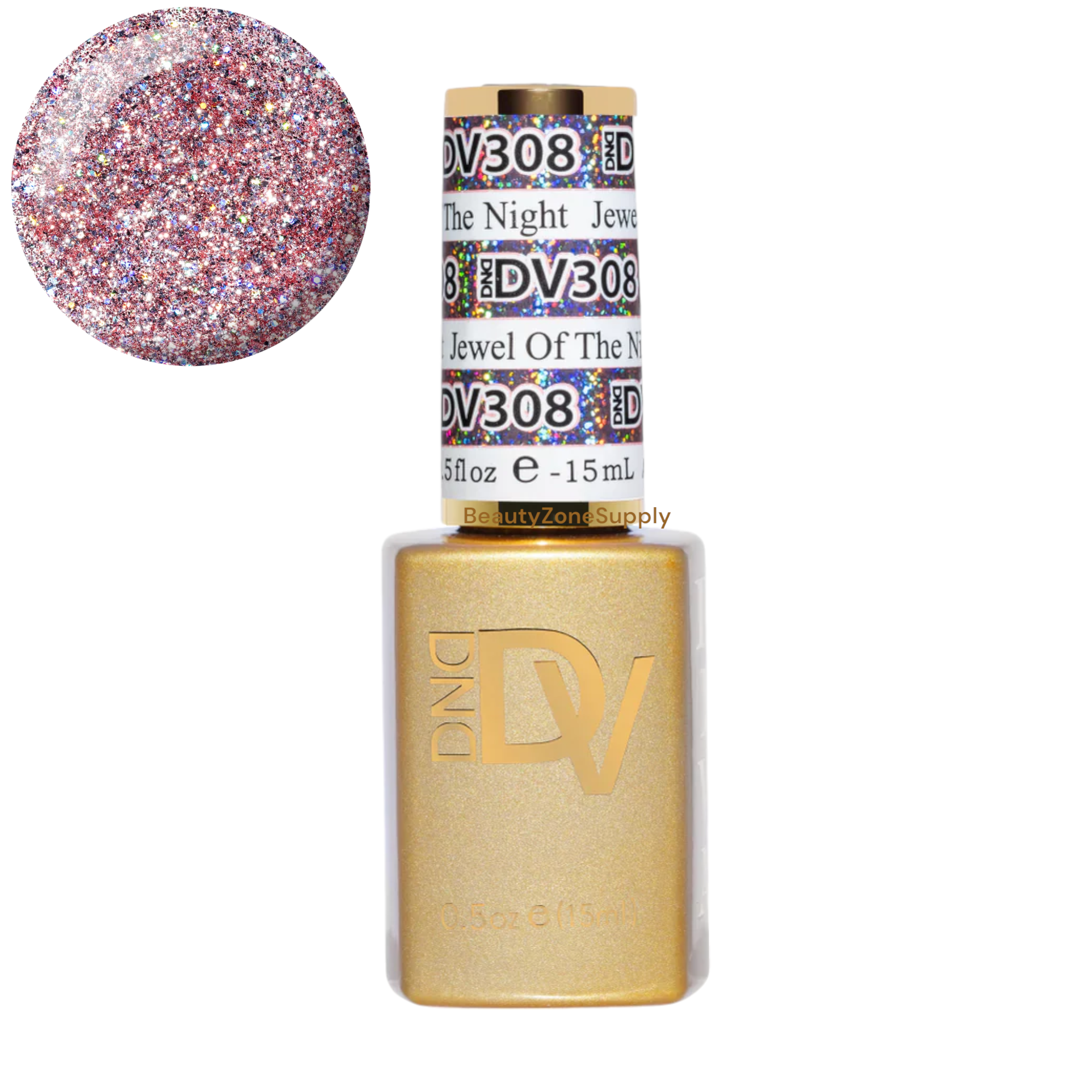 DND Diva 0.5 oz Platinum Gel Polish - Jewel of the Night #308