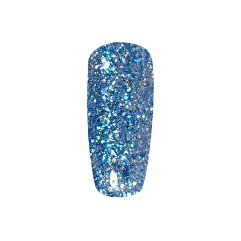 DND Duo Gel Polish and Matching Lacquer in Stunning Blue Illusion Shade #927 from 2022 Super Glitter Collection