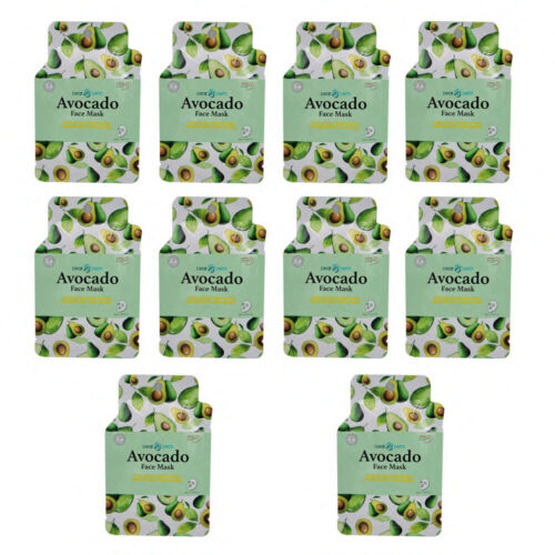 Dearderm 10-Piece Avocado Nourishing Face Mask Set