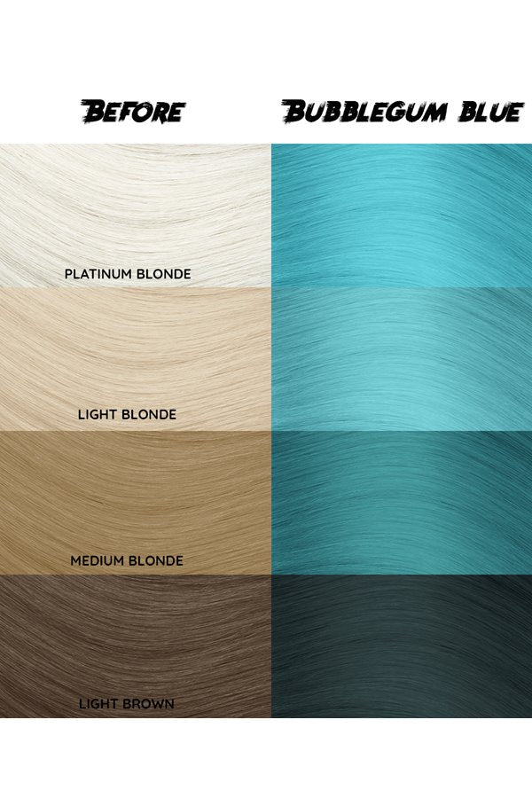 Crazy Color Semi - Permanent Hair Dye, 063 Bubblegum Blue Shade, 150ML (5.07 oz) for a Bright and Long - lasting Hair Color