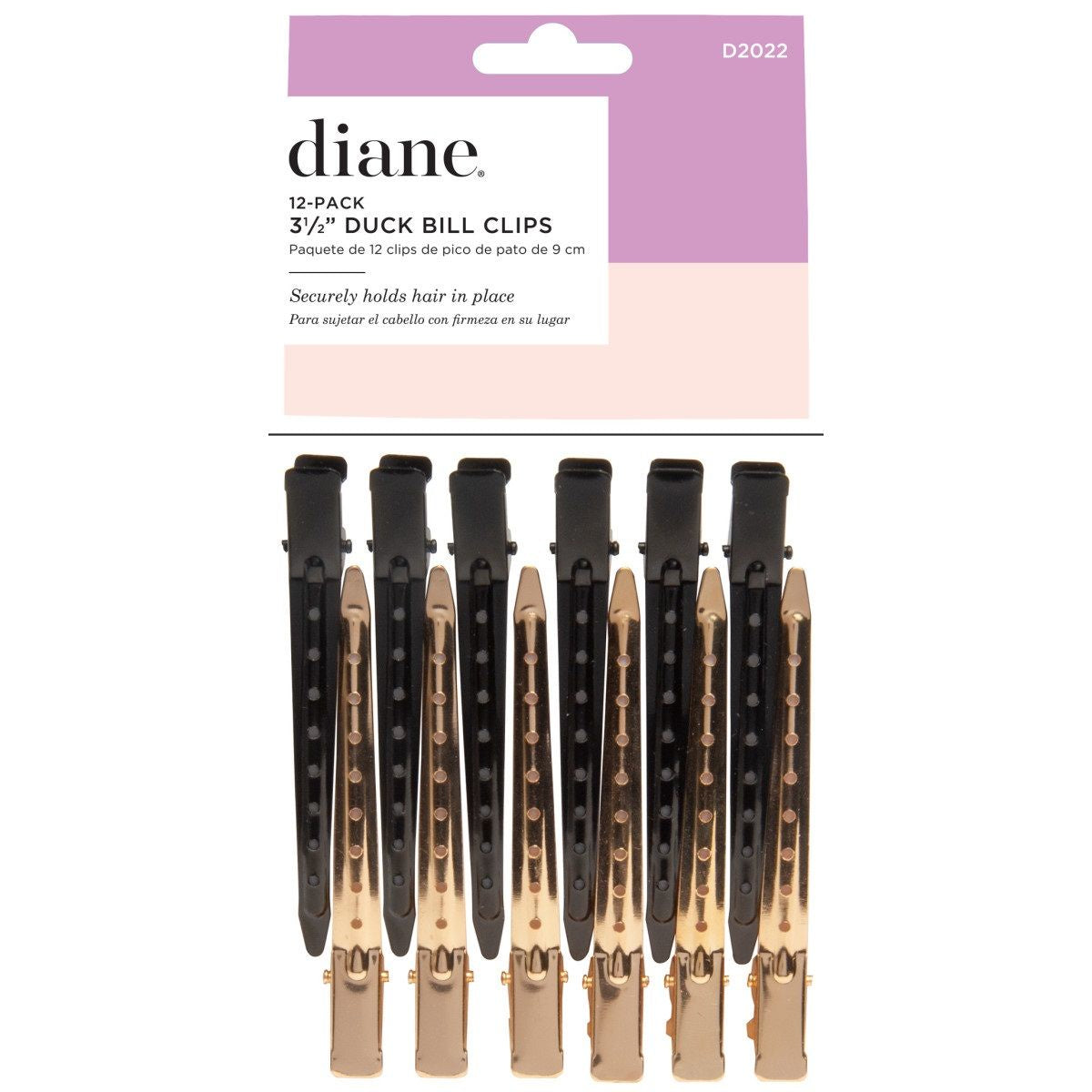Diane Brand Black and Gold Duck Bill Clips, 3.5 Inches, 12-Pack Set #D2022
