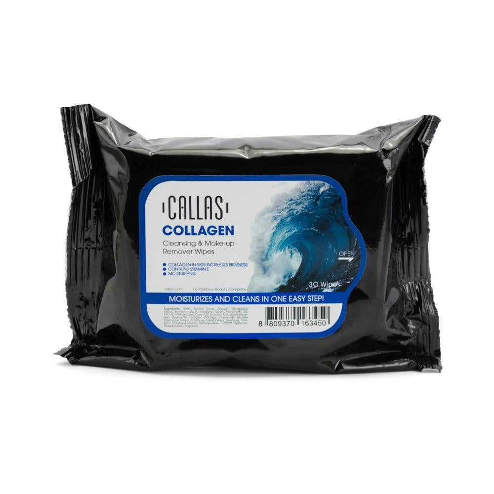 Callas Collagen-infused Facial Cleansing and Makeup Removing Wipes - Pack of 30