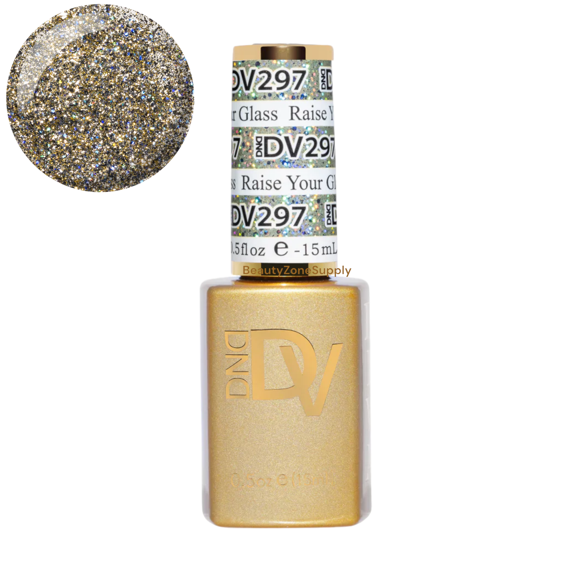 DND Diva Brand Platinum Gel Nail Polish - Raise Your Glass Shade, 0.5 Ounce, Color Code #297