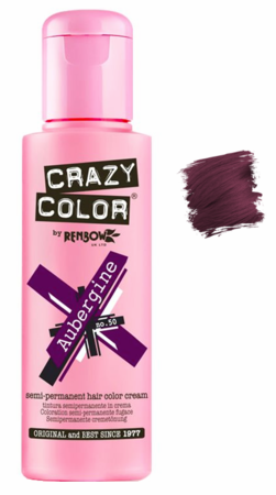 Crazy Color 150ML 5.07 oz Semi - Permanent Aubergine Hair Dye