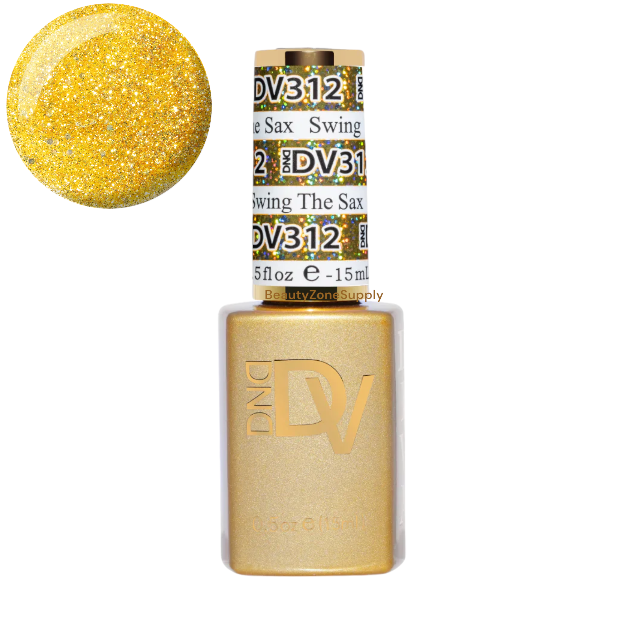 DND Diva Brand Gel Nail Polish - Platinum Swing the Sax Shade, 0.5 Ounce, Product Code #312