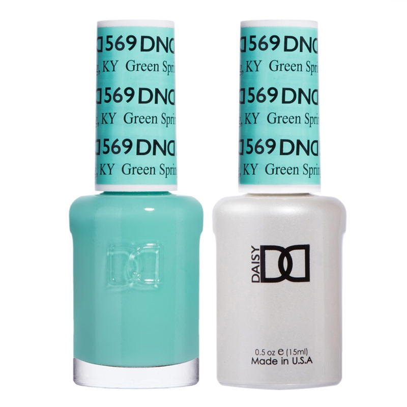 DND Dual - Function Gel Nail Polish and Matching Lacquer in Green Spring Shade #569