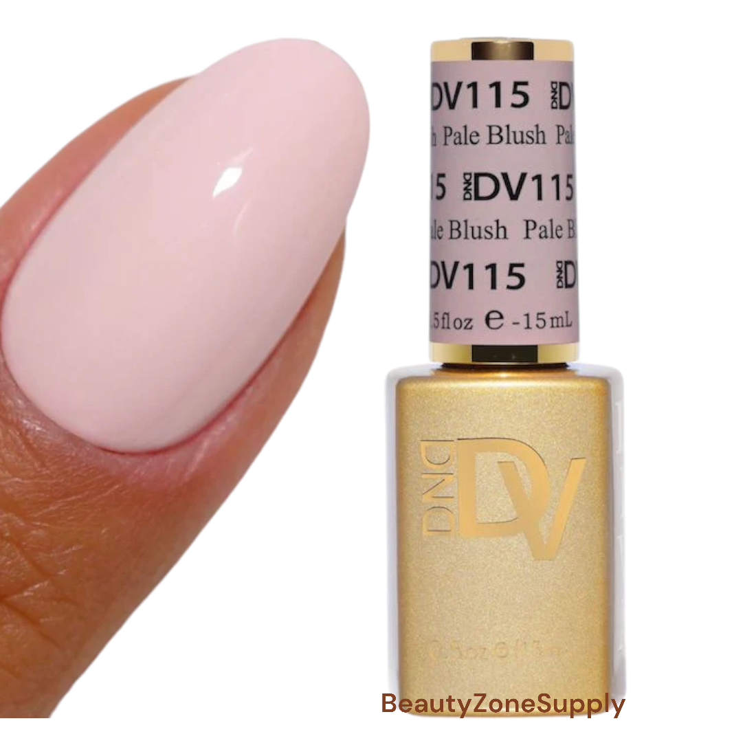 DND Diva Brand Gel Nail Polish - 0.5 Ounce, Shade 115 Pale Blush
