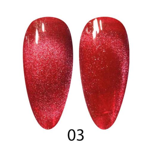 DC DND 9D Cat Eye Gel Polish Smoothie #03 - Ruby Mirage, 0.5 Ounce