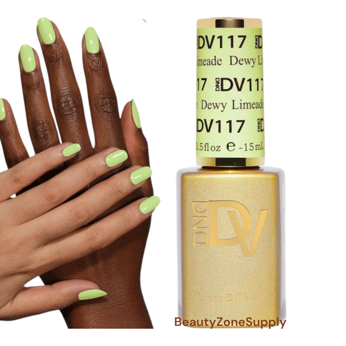 DND Diva Professional Gel Nail Polish, 0.5 Ounce, Shade 117 Dewy Limeade