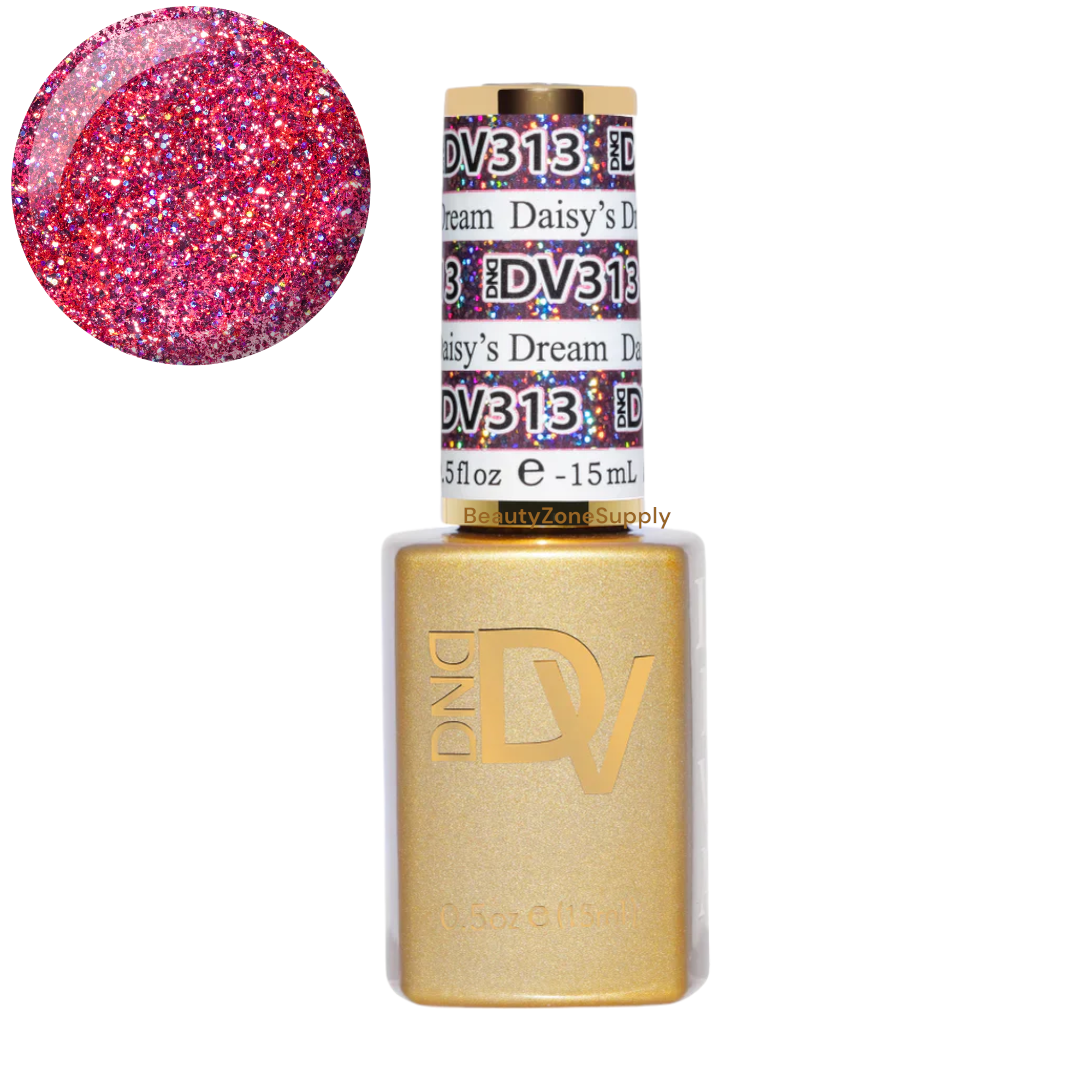 DND Diva Brand Gel Nail Polish - Platinum Daisy's Dream Shade, 0.5 Ounce, Product Number 313