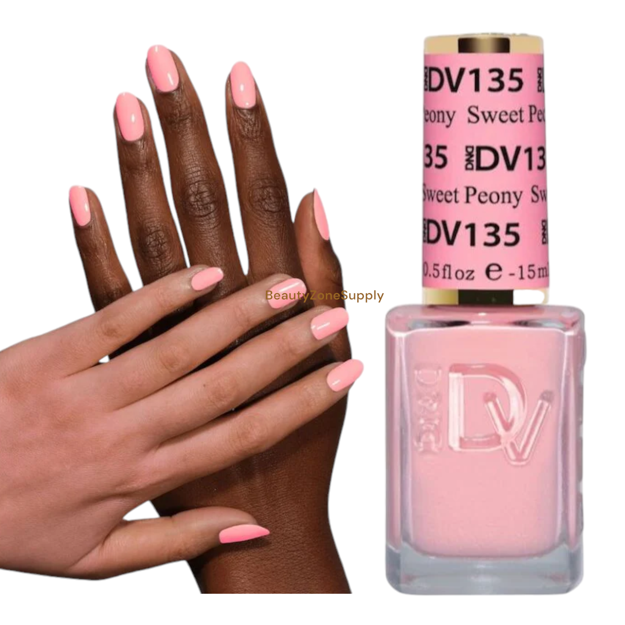 DND Diva Brand Gel Nail Polish - 0.5 Ounce, Shade 135 Sweet Peony