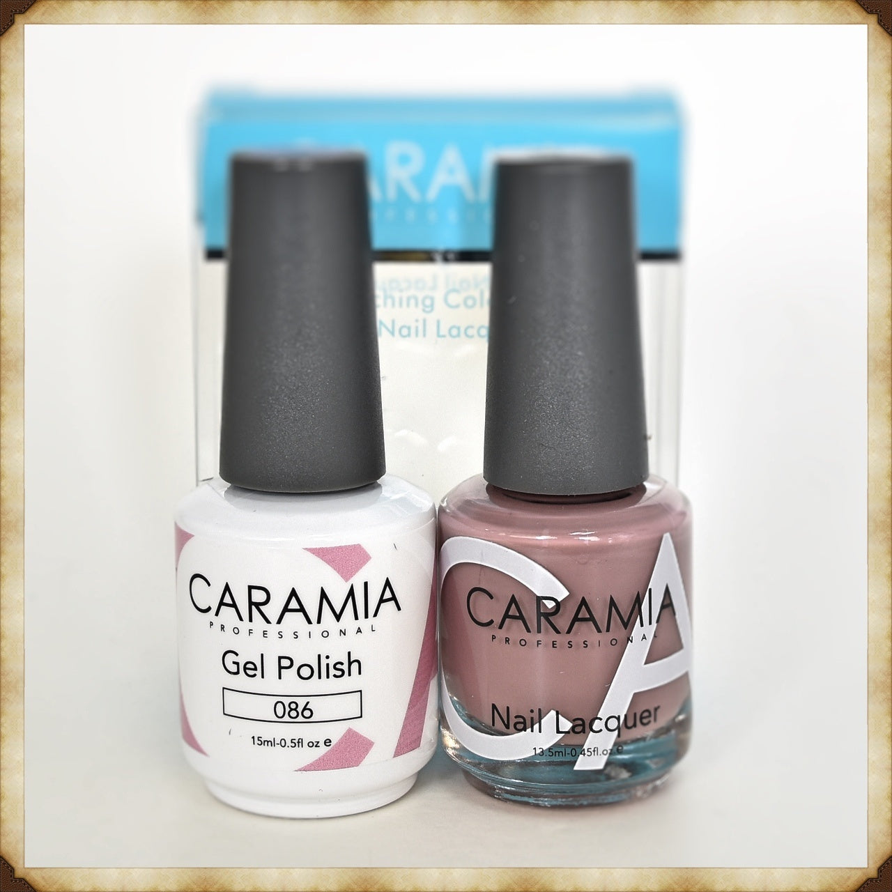 Caramia Duo Gel Polish and Lacquer Set 086 for Nail Decoration