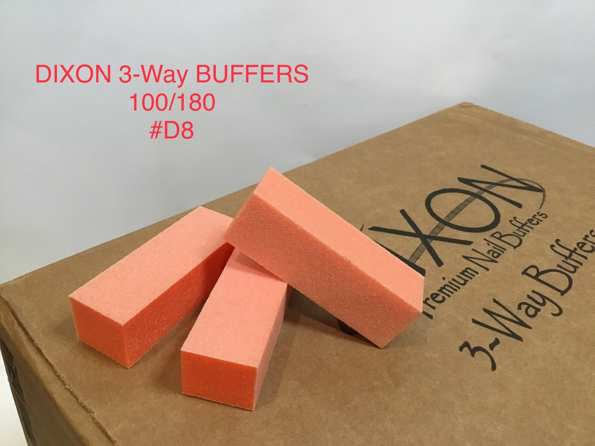 500 Pcs D08 Dixon 3 - Way Orange & White Grit 100/180 Buffers
