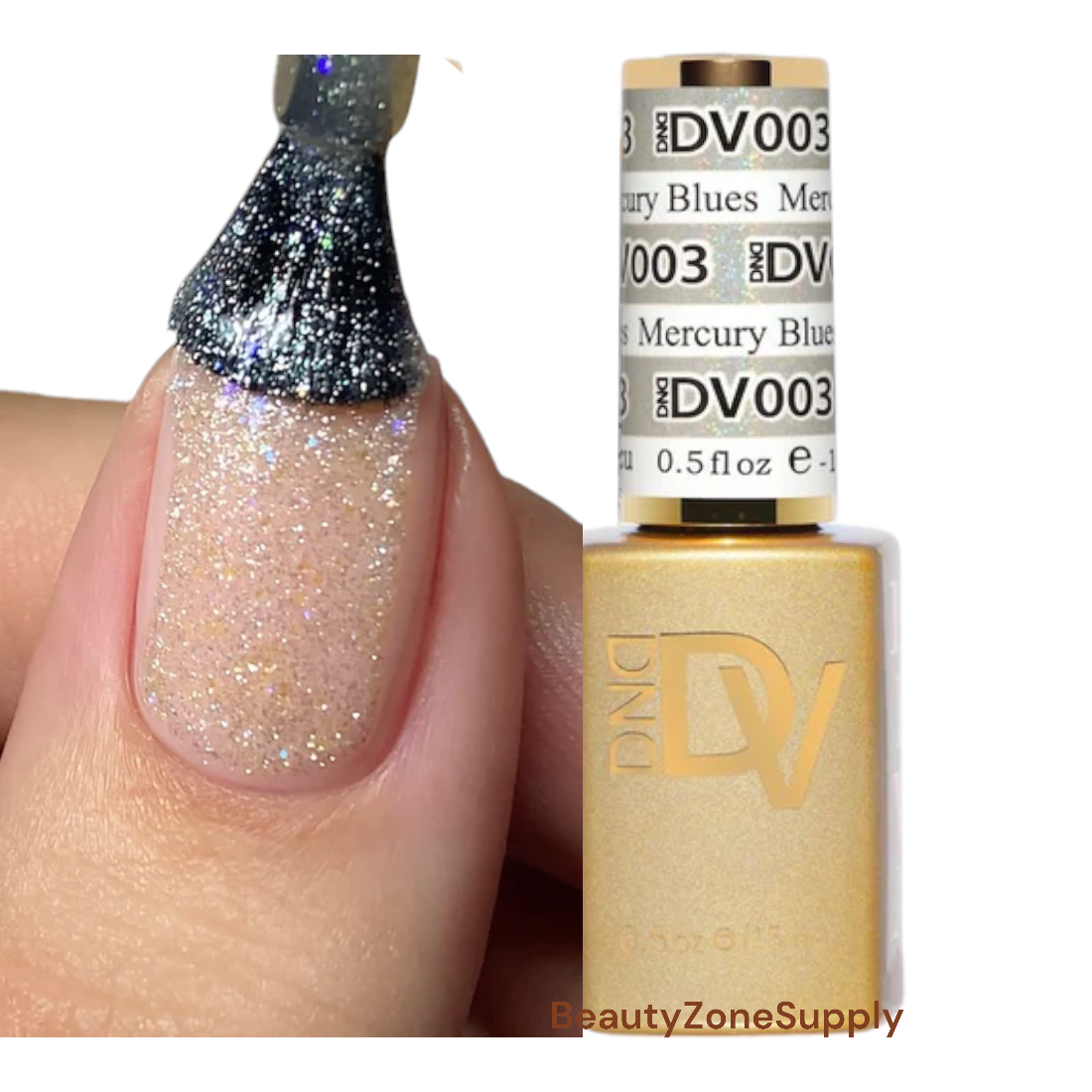 DND Diva Branded Gel Nail Polish, 0.5 Ounce, Shade 003 Mercury Blues