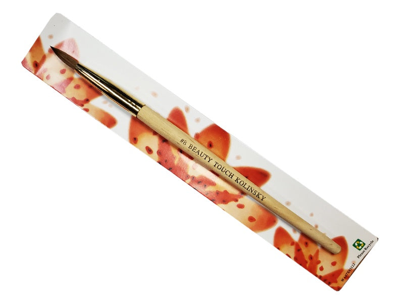 Beauty Touch High - Quality Kolinsky Acrylic Nail Brush in Size 8 for Beginners and New Nail Technicians