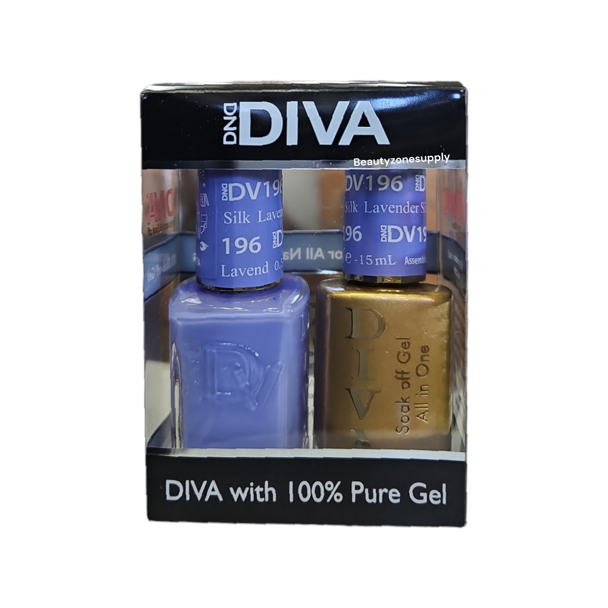 DND Diva Duo Gel & Lacquer 196 - Exquisite Lavender Silk Nail Polish