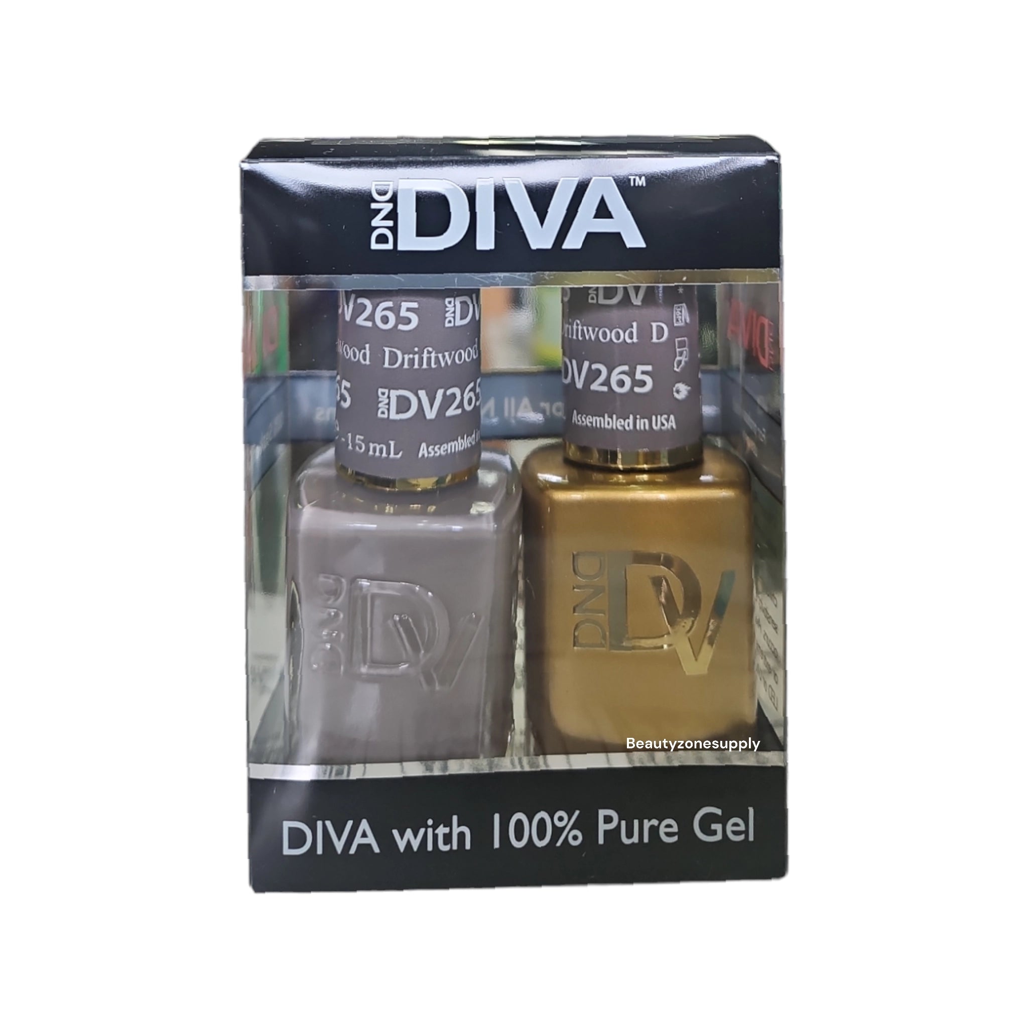 DND Diva Duo Professional Gel Nail Polish and Lacquer Set 265 Diftwood