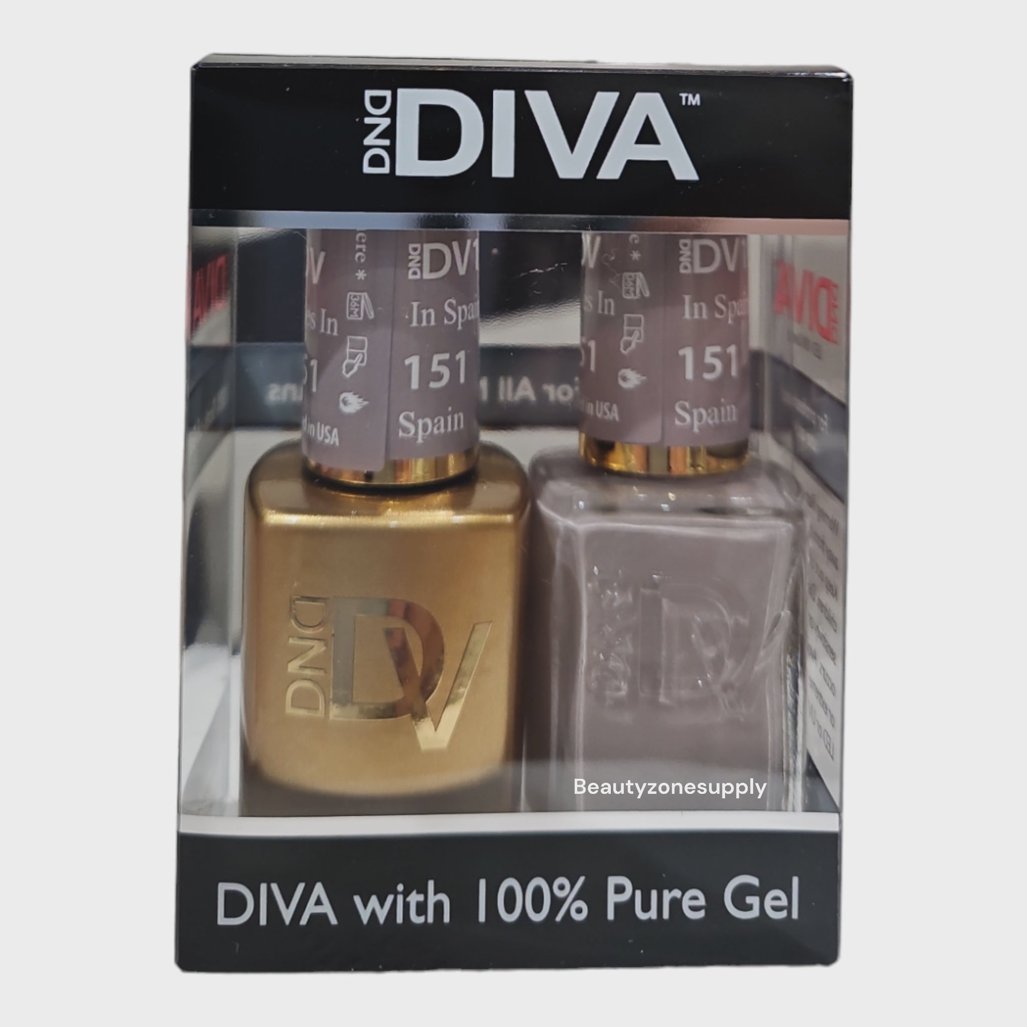 DND Diva Duo Professional Gel Nail Polish and Lacquer Set 151 Castles In Spain