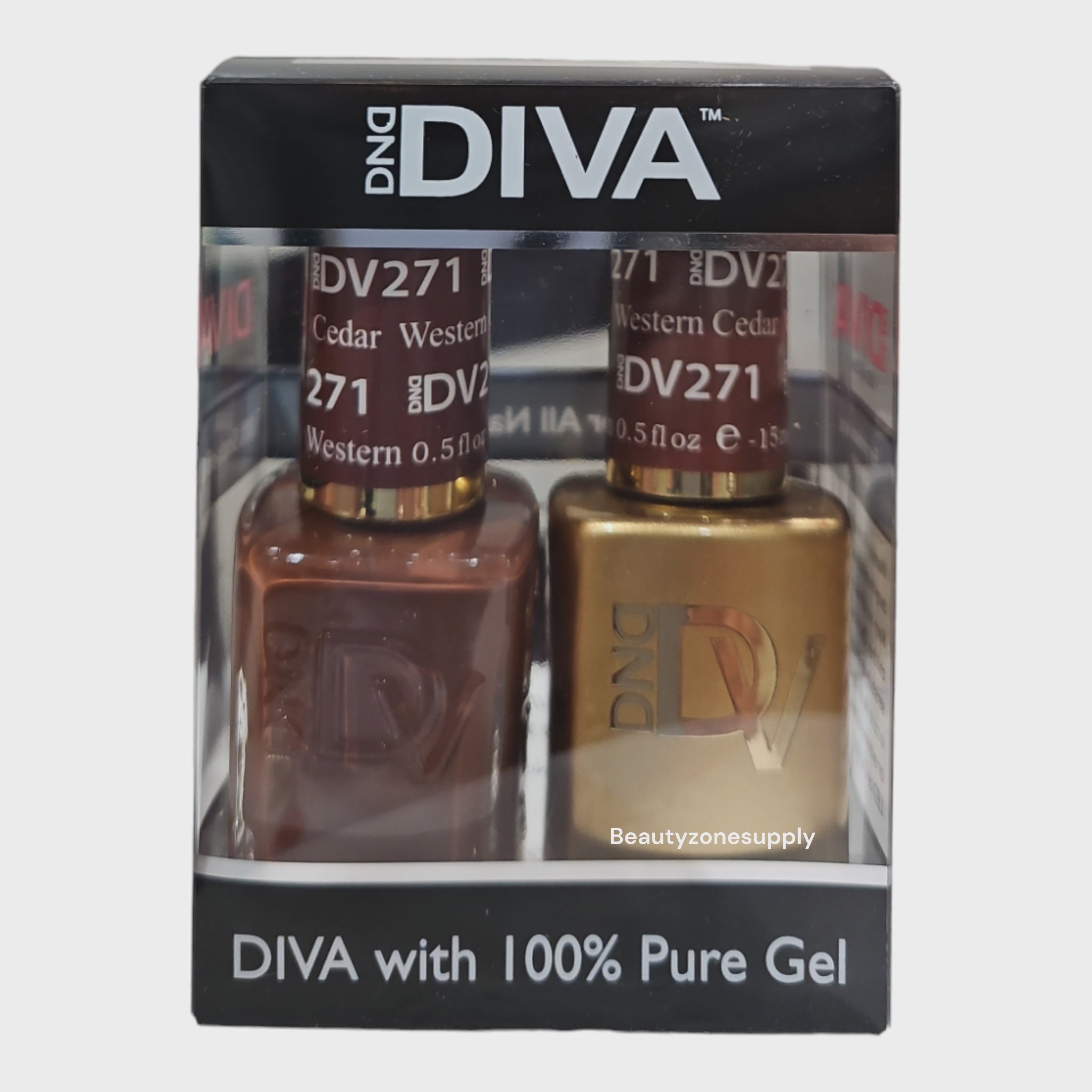 DND Diva Duo Gel Polish and Lacquer Set - Shade 271 Western Cedar