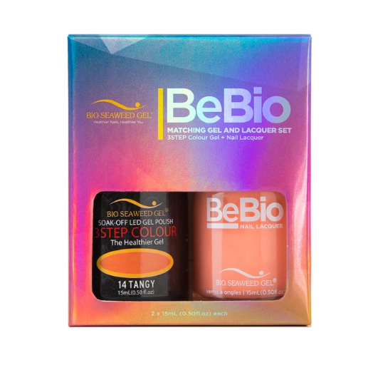 Bio Seaweed Bebio Duo 14 Tangy - Premium 3STEP Colour Gel Polish and Matching Lacquer Set