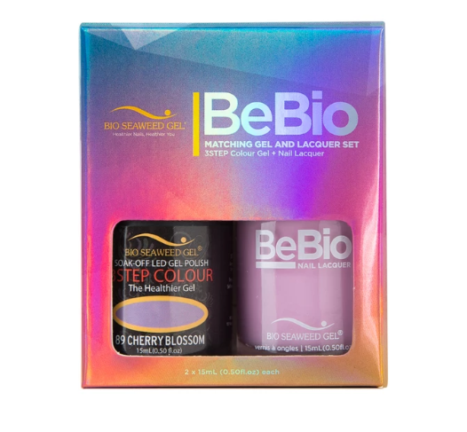 Bio Seaweed Bebio Duo 89 Cherry Blossom 3STEP Color Gel Polish and Matching Nail Lacquer Set