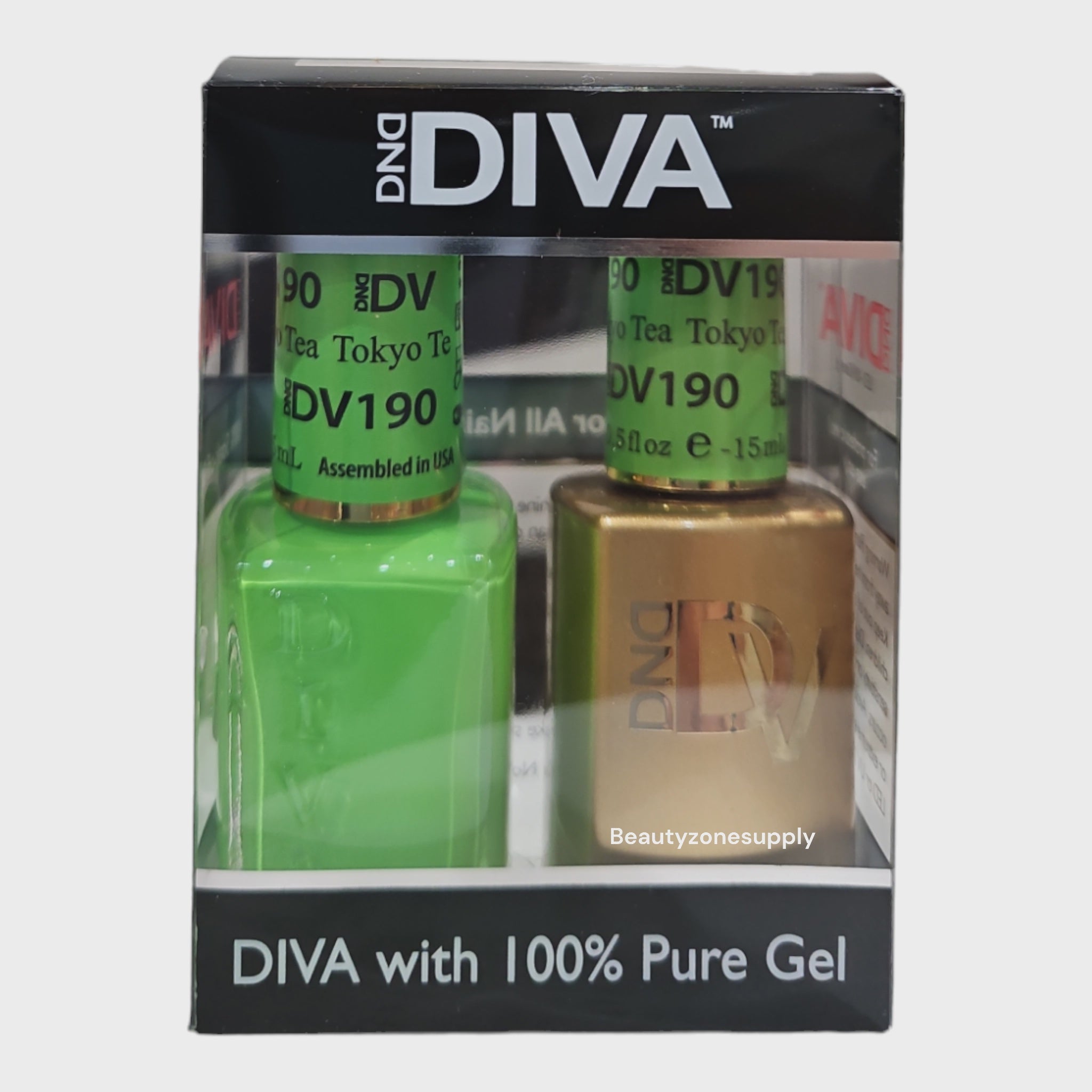 DND Diva Duo Professional Gel Nail Polish and Lacquer Set 190 Tokyo Tea