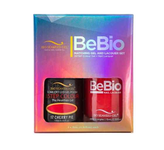 Bio Seaweed Bebio Duo 17 Cherry Pie 3 - STEP Colour Gel Polish and Matching Lacquer Set