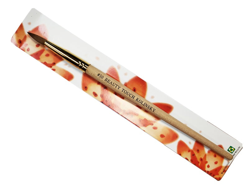 Beauty Touch Professional Kolinsky Acrylic Nail Brush, Size 10 for Beginners