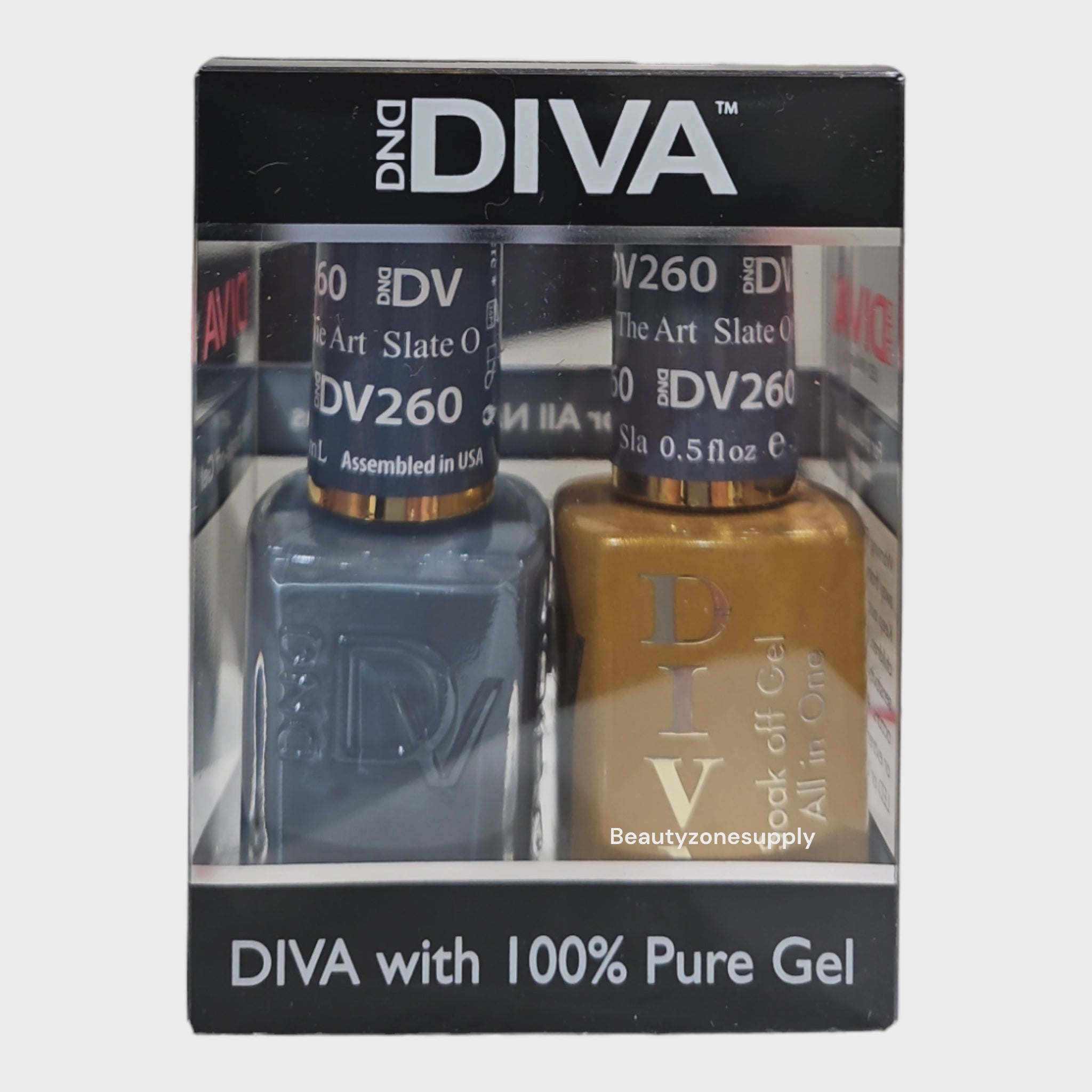 DND Diva Gel & Lacquer Duo 260 - Stylish Slate Art Design