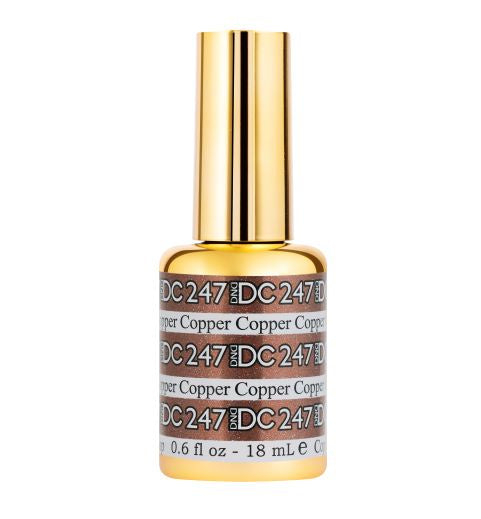 DND DC Mermaid Series 0.5 oz Glitter Metallic Gel Polish in Copper Shade #247