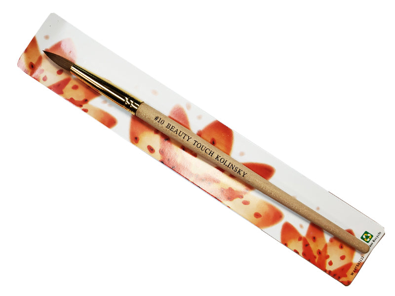 Beauty Touch Professional Kolinsky Acrylic Nail Brush, Size 10 for Beginners