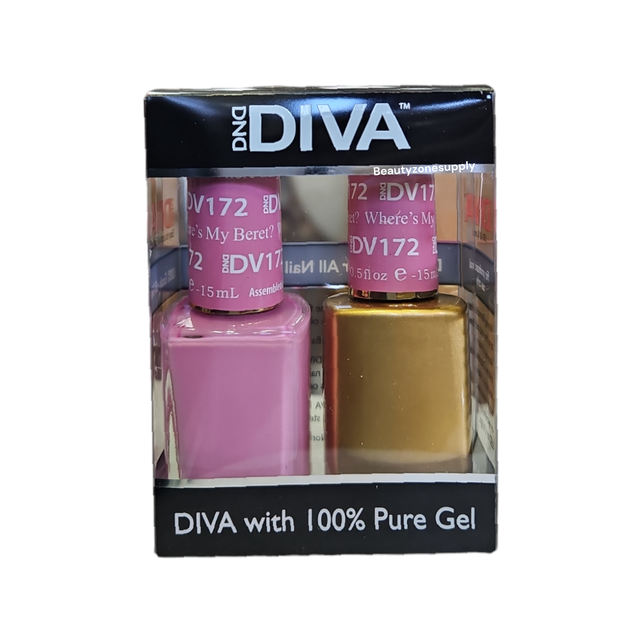 DND Diva Duo Gel Nail Polish and Lacquer Set 172 - Where's My Beret Color Option
