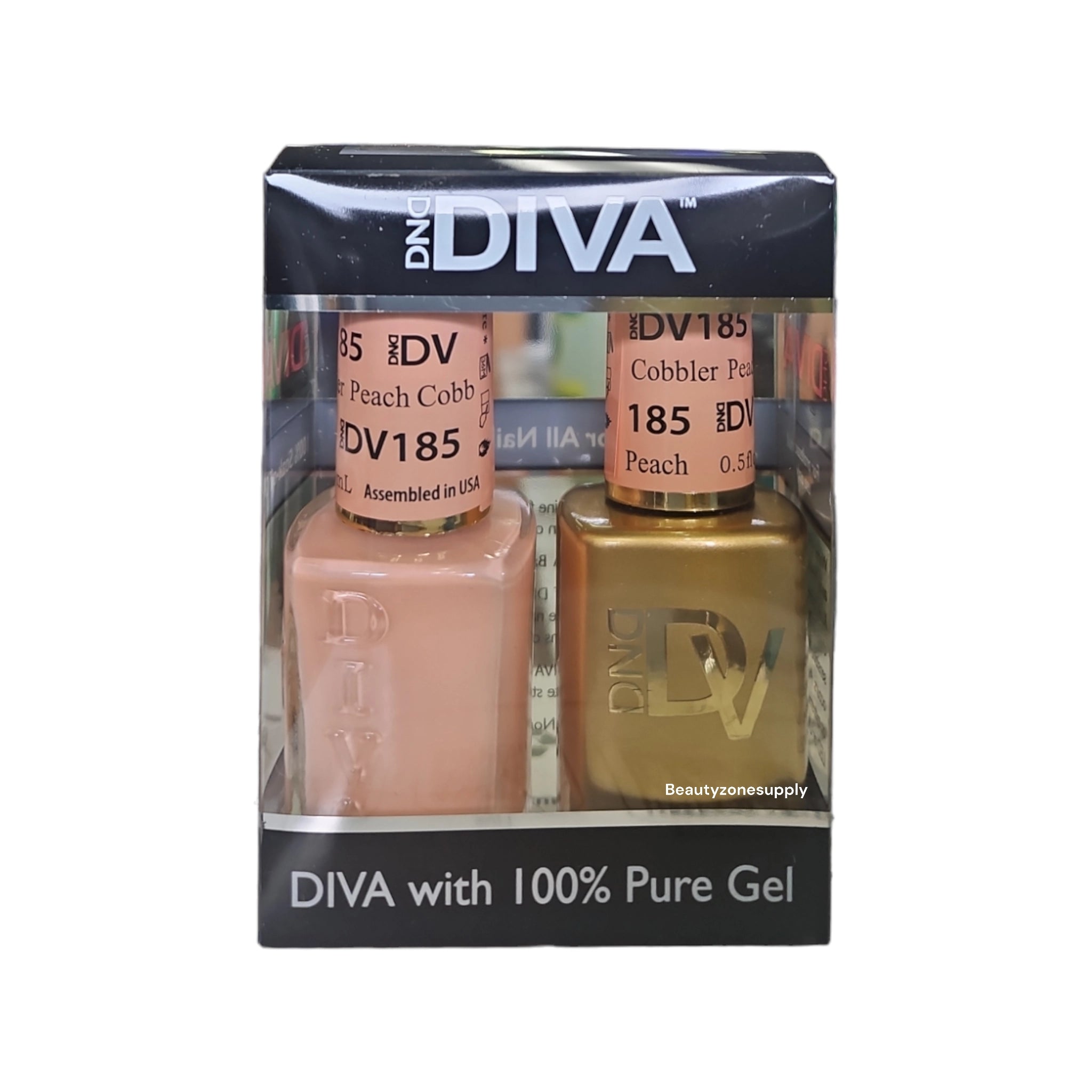 DND Diva Duo Gel Polish and Lacquer Set 185 - Delicious Peach Cobbler Shade