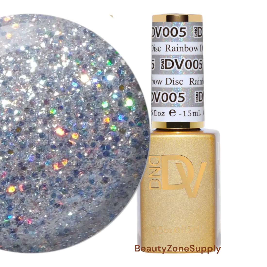 DND Diva 0.5 oz Gel Polish - 005 Stunning Rainbow Disco Shade