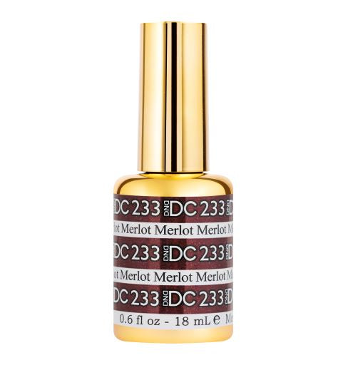 0.5 oz DND DC Gel Polish in Glitter Metallic Merlot #233
