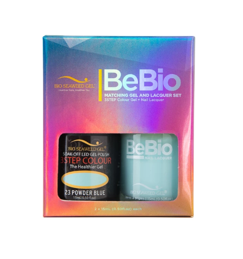 Bio Seaweed Bebio Duo 23 Blue Powder 3 - Step Colour Gel Polish Set