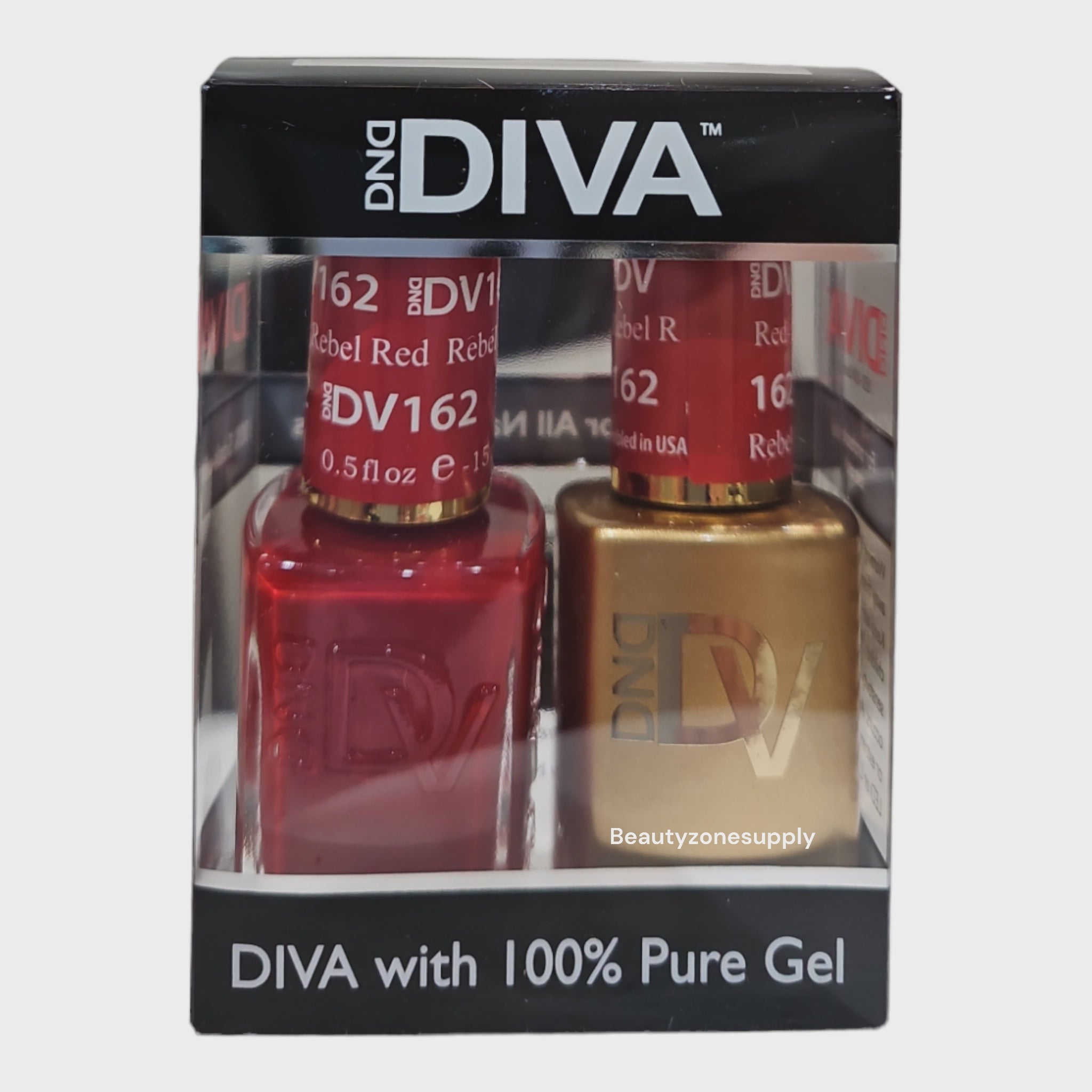 DND Diva Duo 162 Gel & Lacquer in Striking Rebel Red