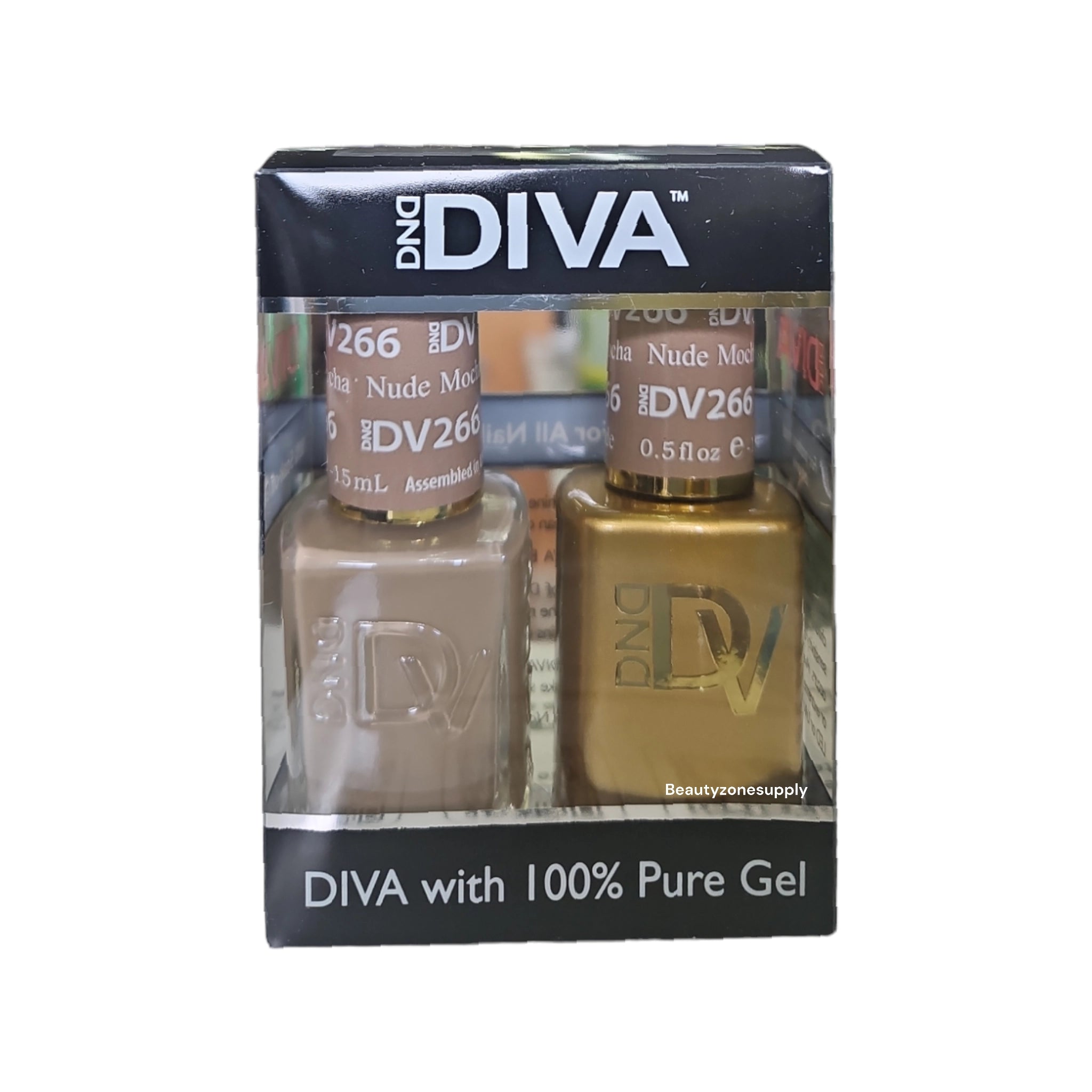 DND Diva Duo Gel and Lacquer 266 - Stylish Nude Mocha Nail Polish