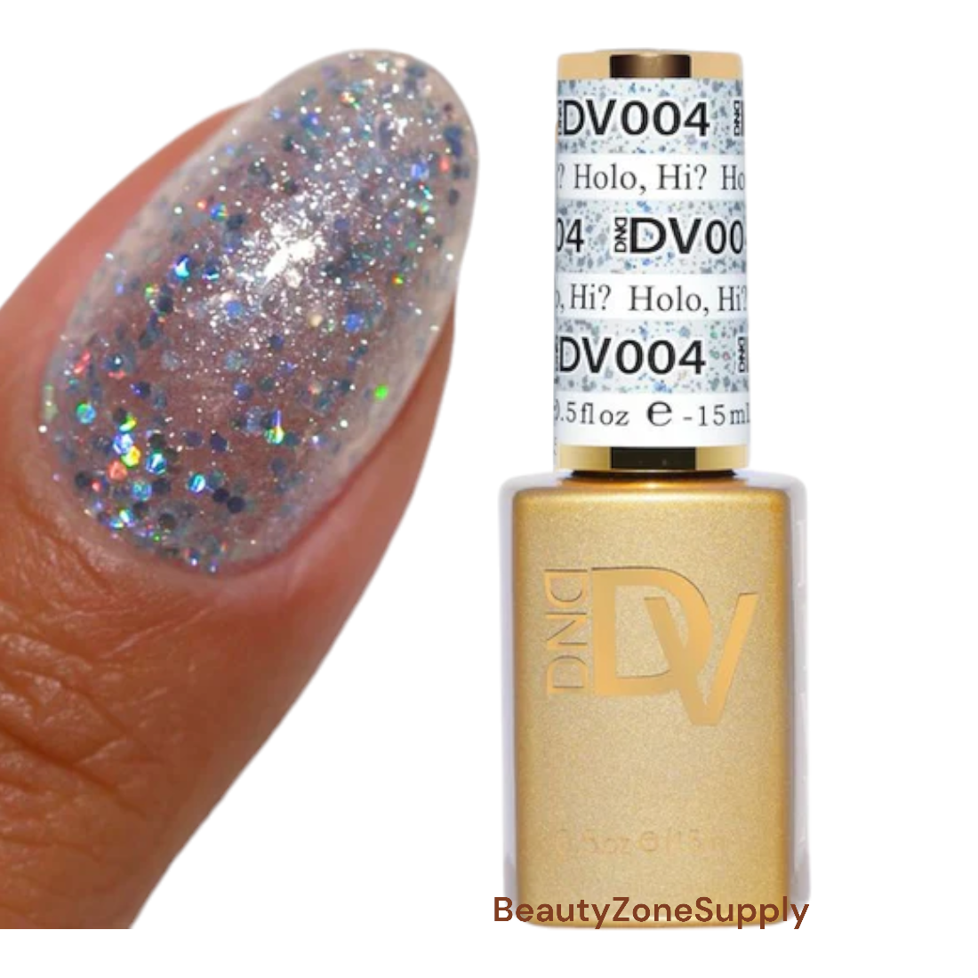 DND Diva Brand Gel Nail Polish - 0.5 Ounce, Shade 004 Holo High - Quality Nail Gel Polish