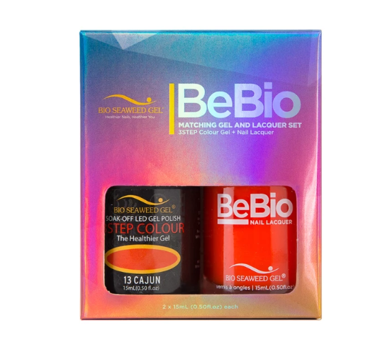 Bio Seaweed Bebio Duo 13 Cajun: 3STEP Colour Gel Polish & Matching Lacquer Set