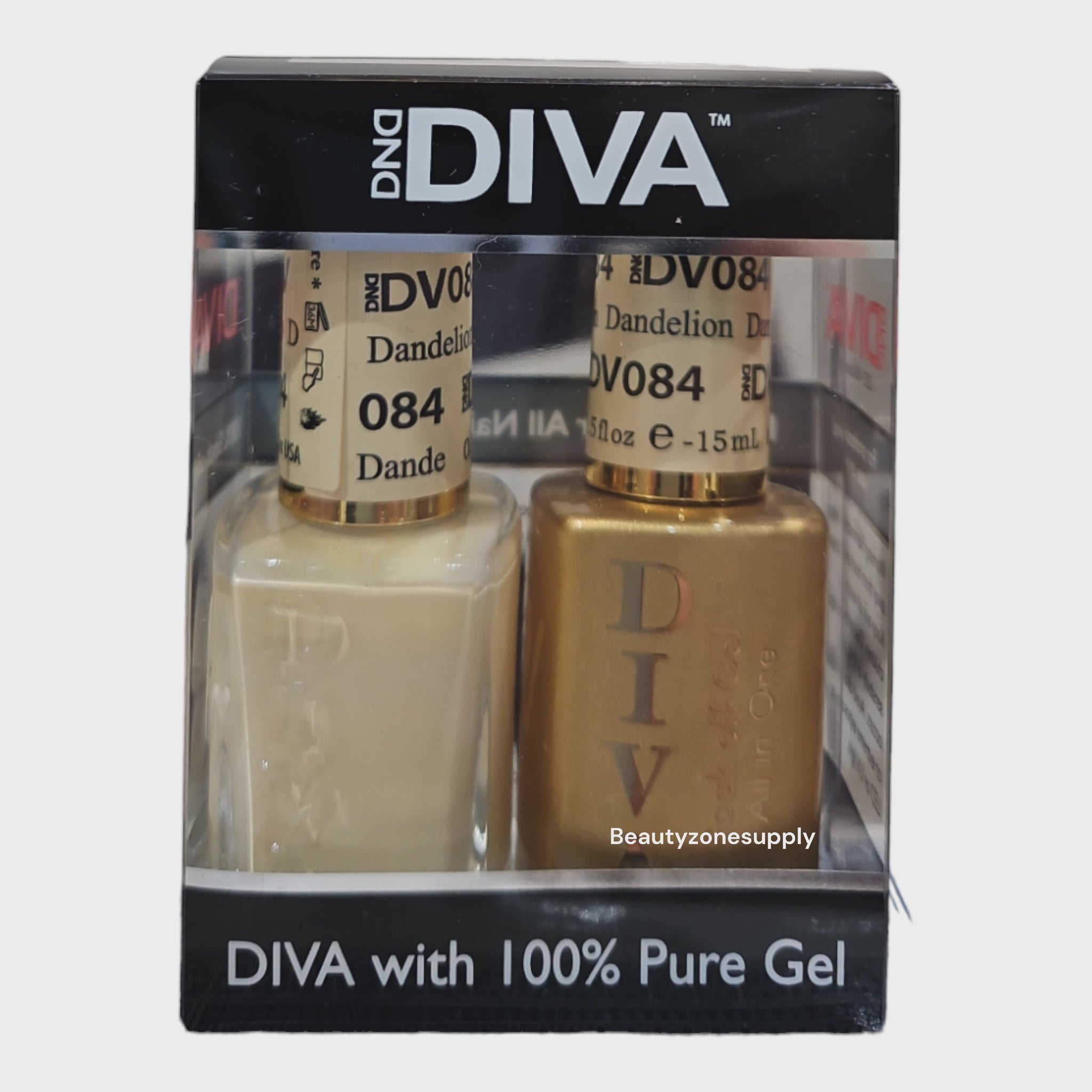 DND Diva Duo Professional Gel Nail Polish and Lacquer Set 084 Dandelion Color